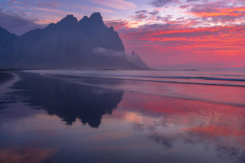 Vesterhorn Mountain sunrise, Southeast Iceland fine art print. 