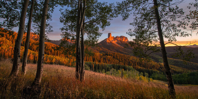 Chimney Rock Autumn Sunset