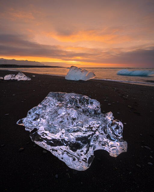 Diamond Beach, Southeast Iceland fine art photography print for sale. 