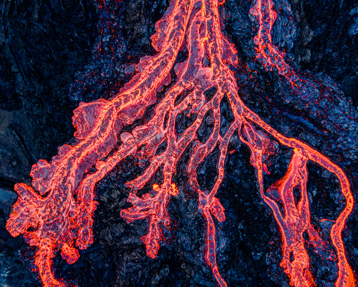 Fagradalsfjall Volcano molten lava abstract photography from Iceland. 