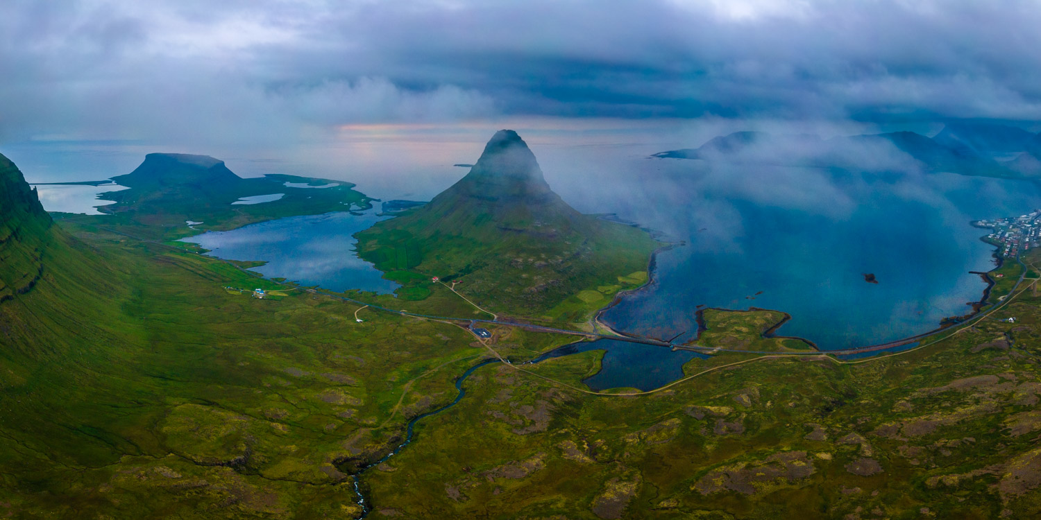 Ariel landscape photographic print of the Snæfellsnes Peninsula, Iceland.