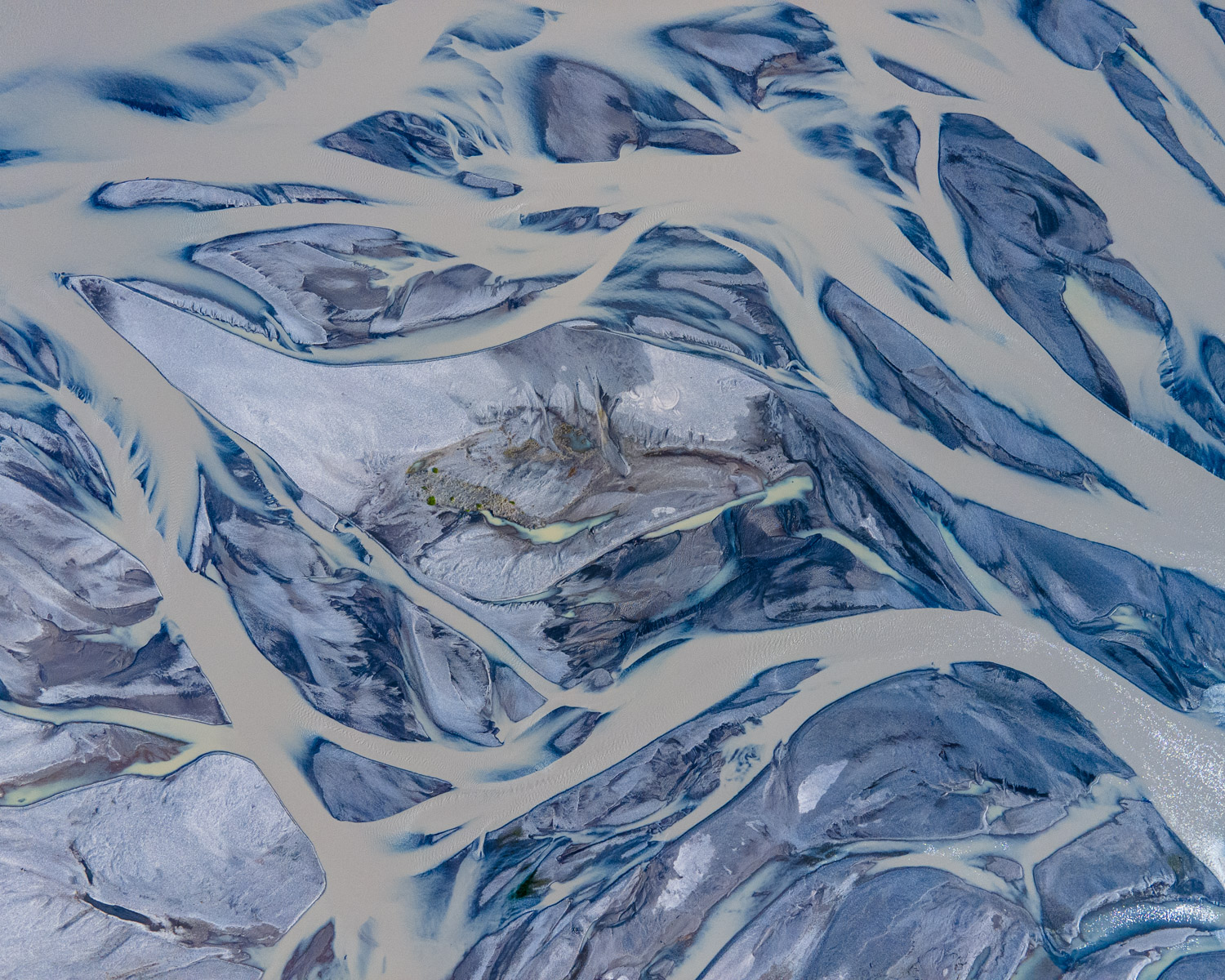 Glacial flood plain from Southeast Iceland Ariel landscape photograph. 
