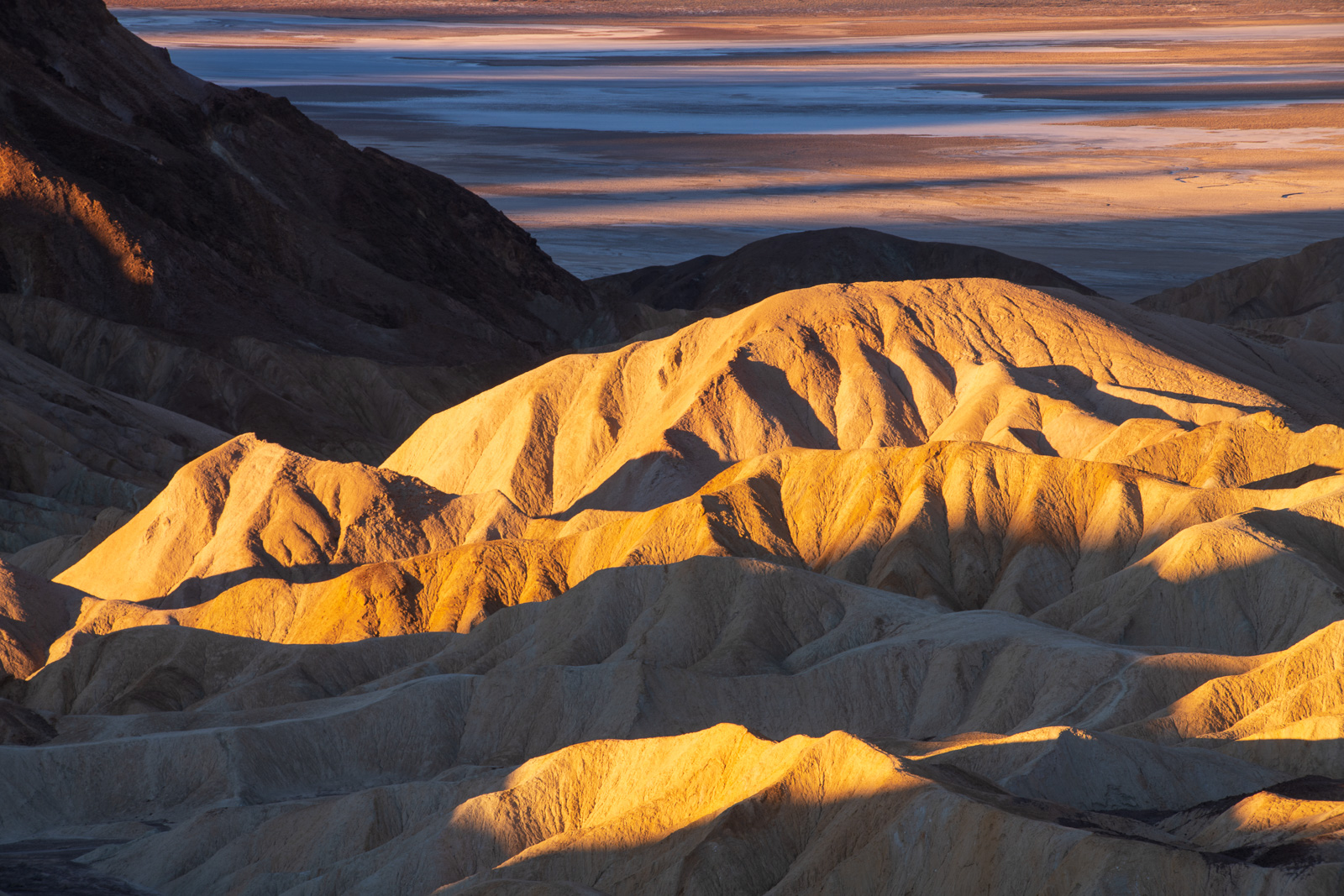 First light on the badlands from Zambriske Point, Death Valley National Park, California.