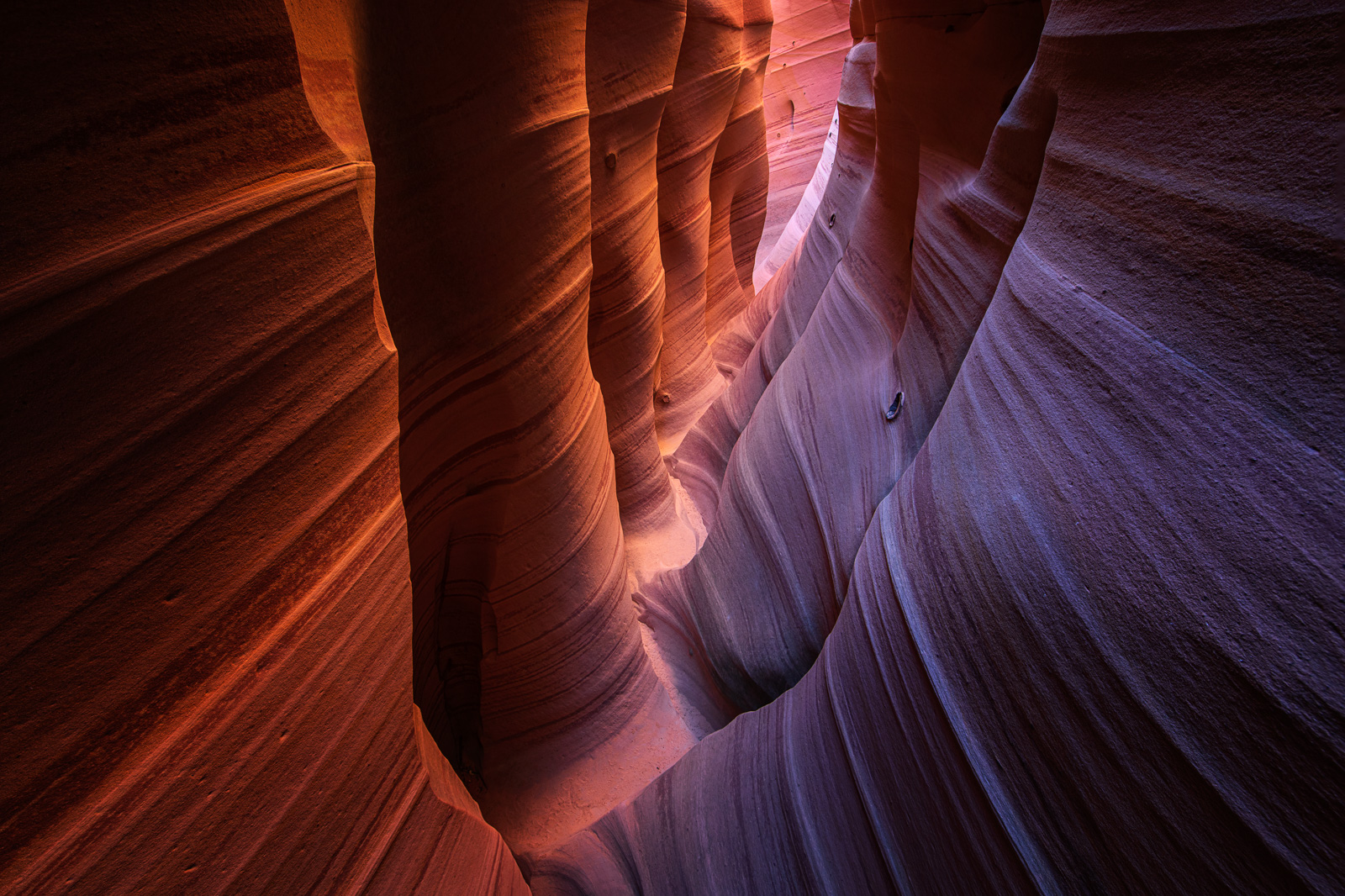 Zebra Slot canyon sits in a remote canyon inside of the Grand Staircase of Southern Utah.